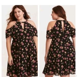Torrid Floral Cold Shoulder Dress size 18